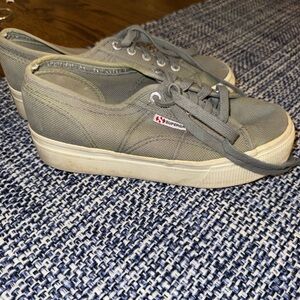 Superga Light Gray Platform Sneakers